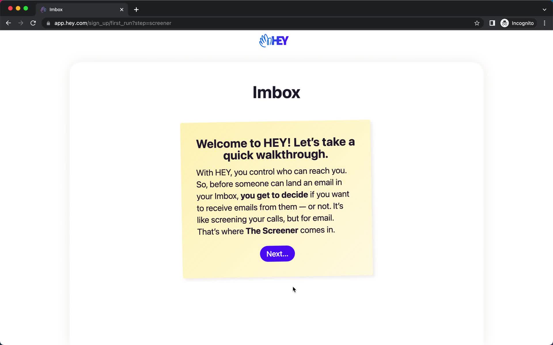 Onboarding screenshot