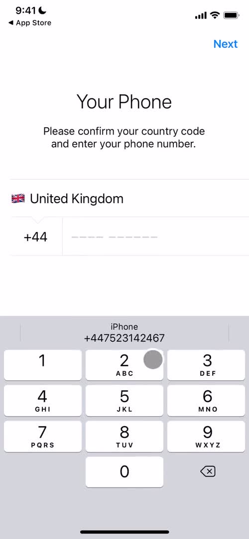 Telegram enter phone number screenshot
