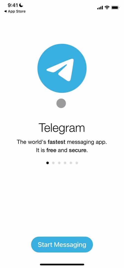 Screenshot of Welcome slides on Onboarding on Telegram user flow