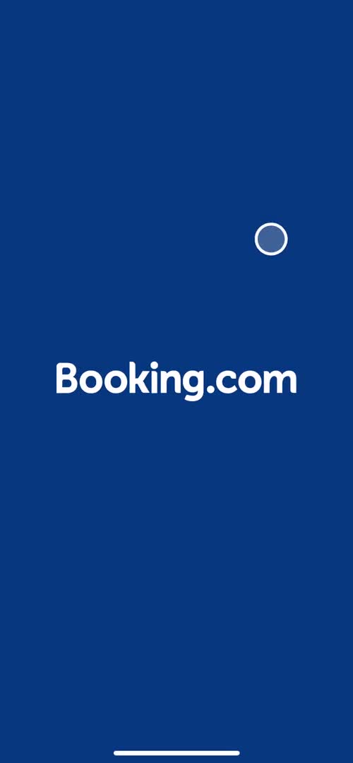 Screenshot of Splash screen during Onboarding on Booking.com user flow