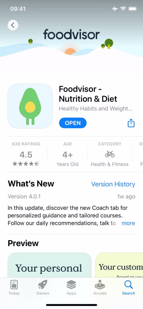 Foodvisor app store listing screenshot