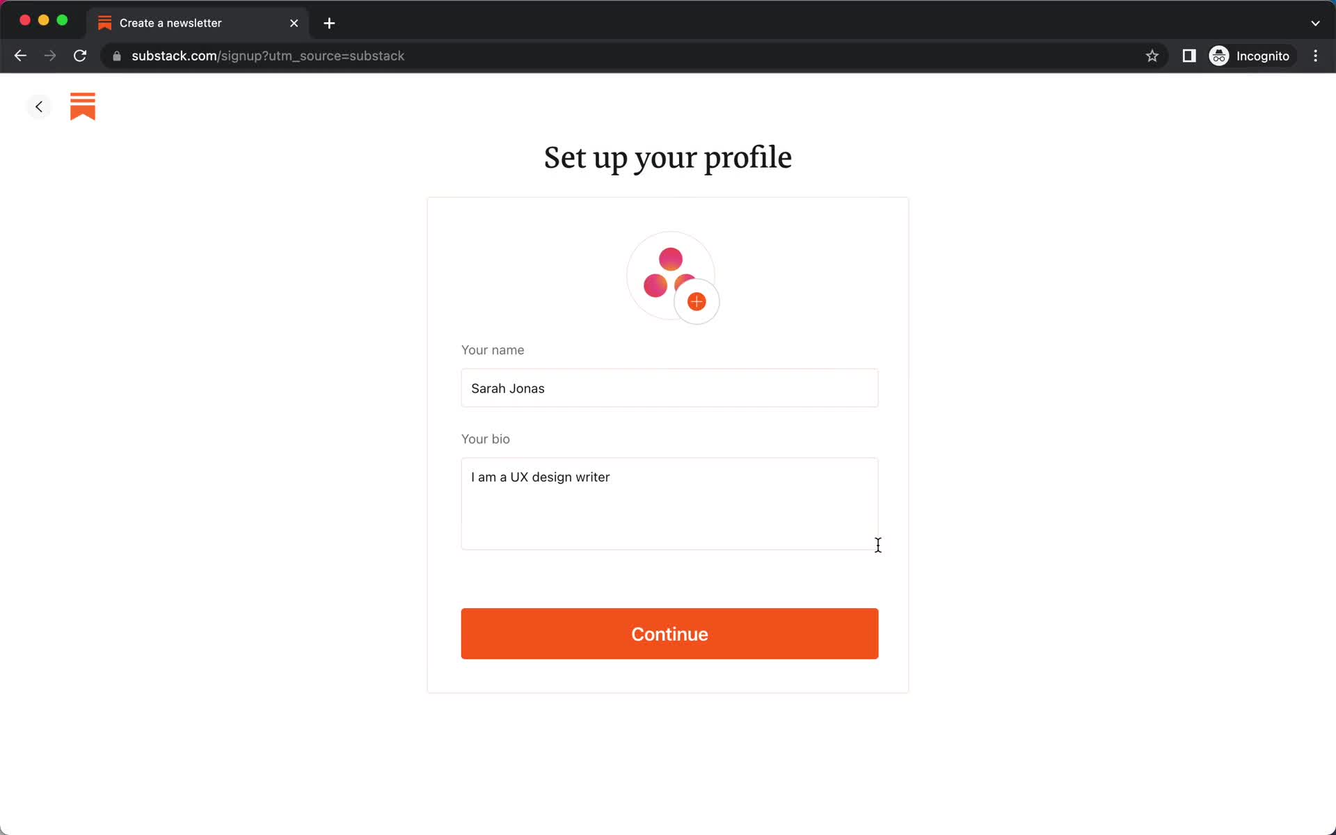 Onboarding screenshot