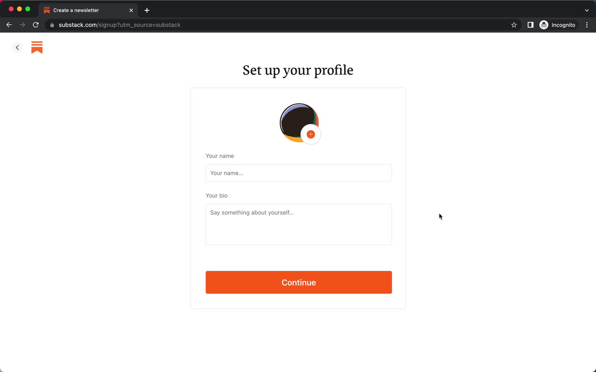 Onboarding screenshot