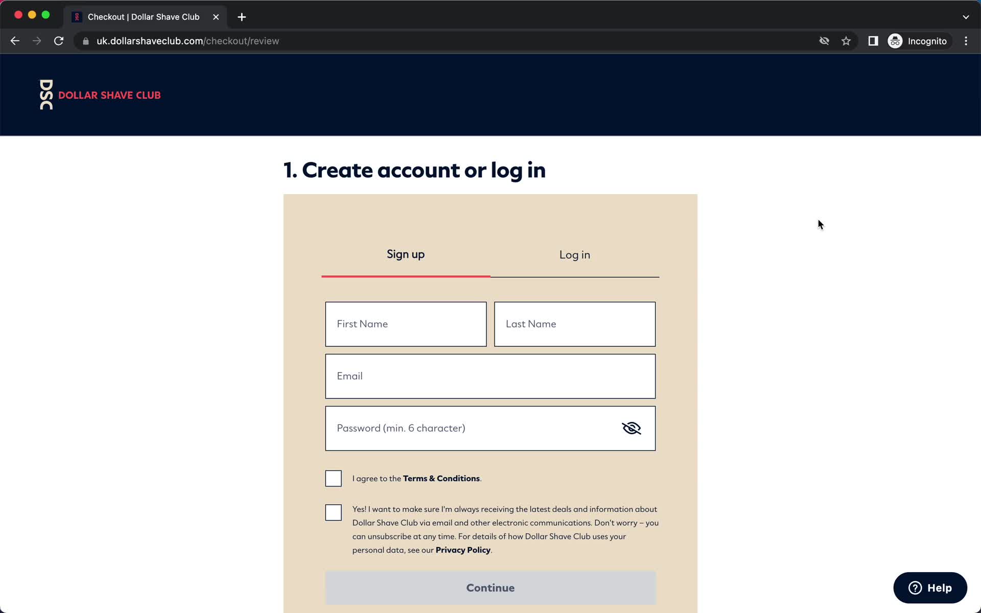 Onboarding screenshot