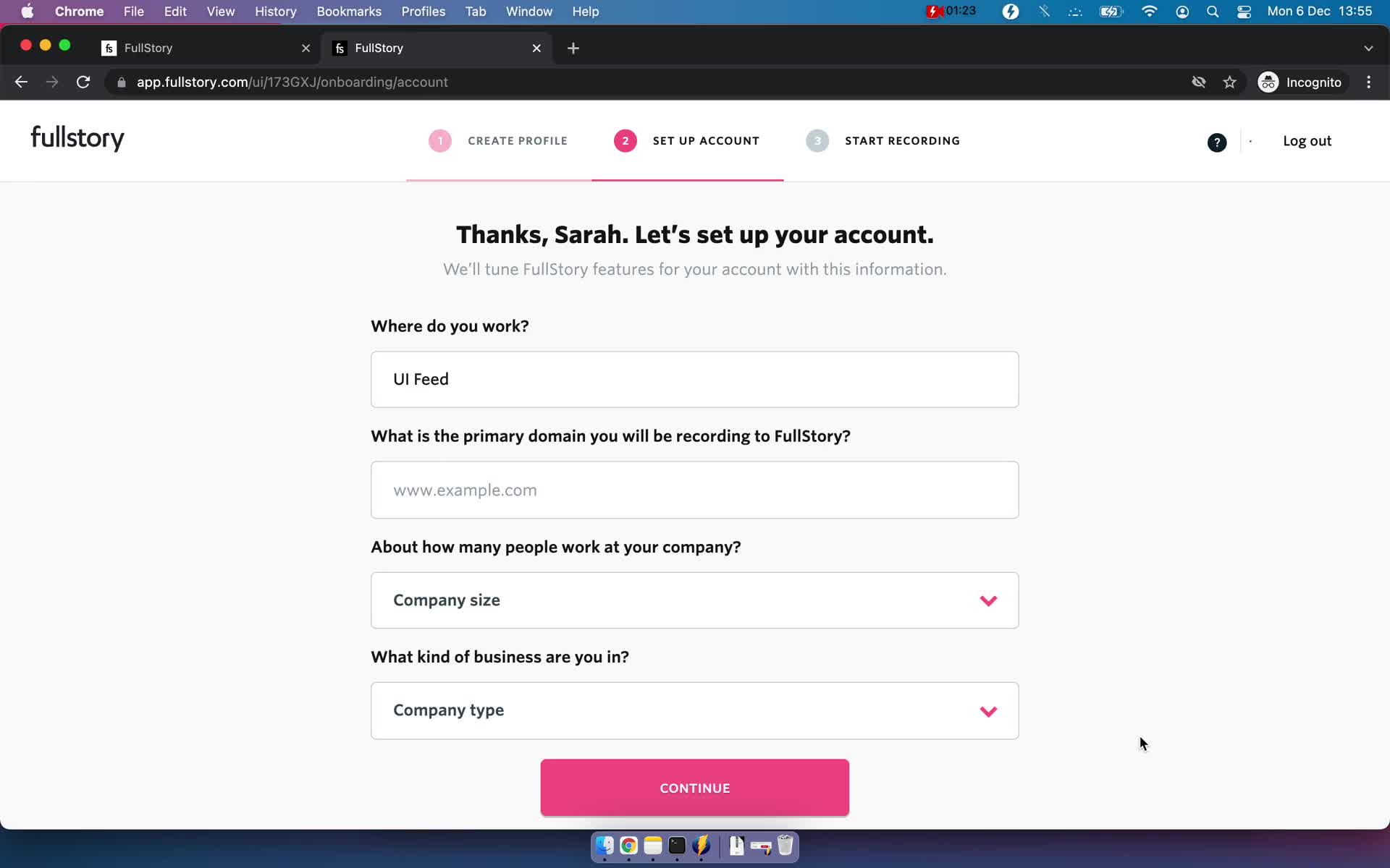 Onboarding screenshot