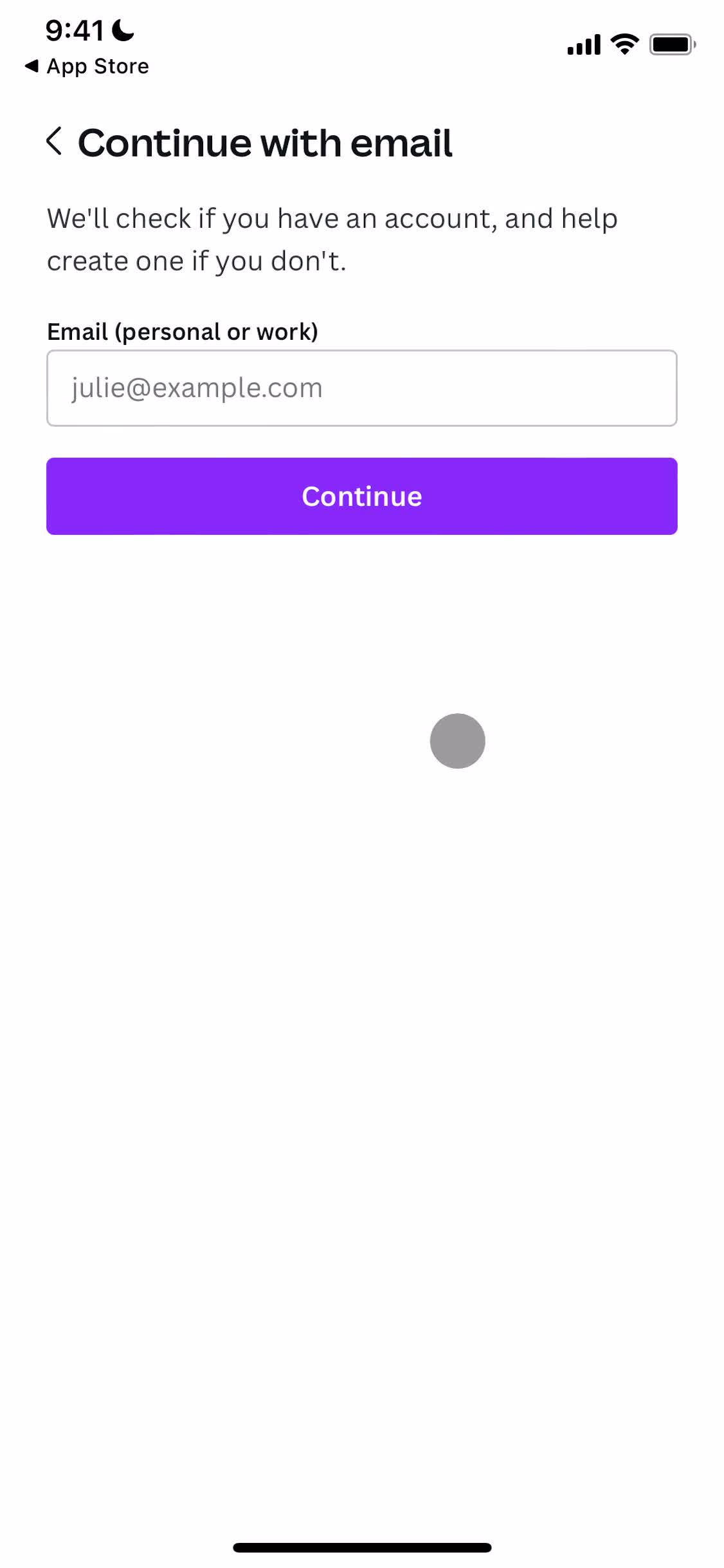 Onboarding screenshot