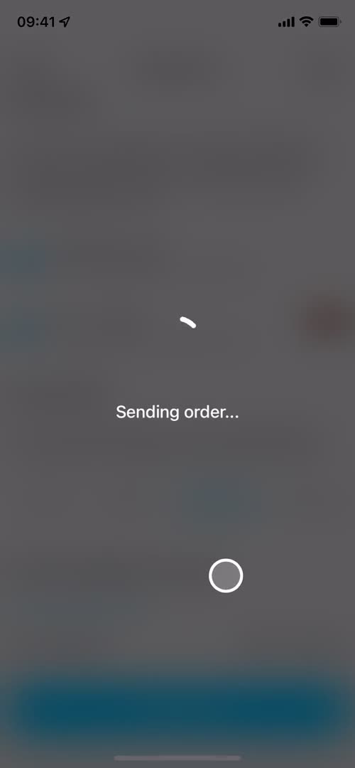 Ordering food screenshot