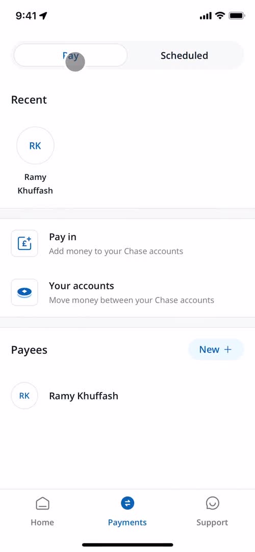 Sending currency screenshot