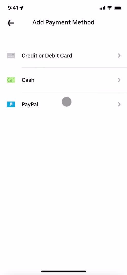 Adding payment details screenshot