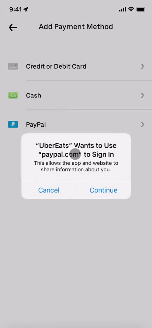 Adding payment details on Uber Eats video thumbnail