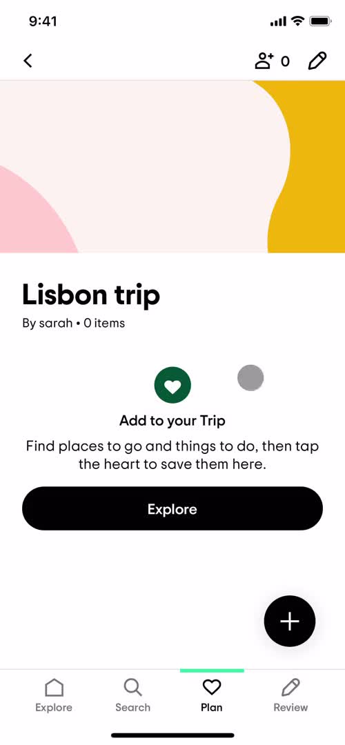 Planning a trip screenshot