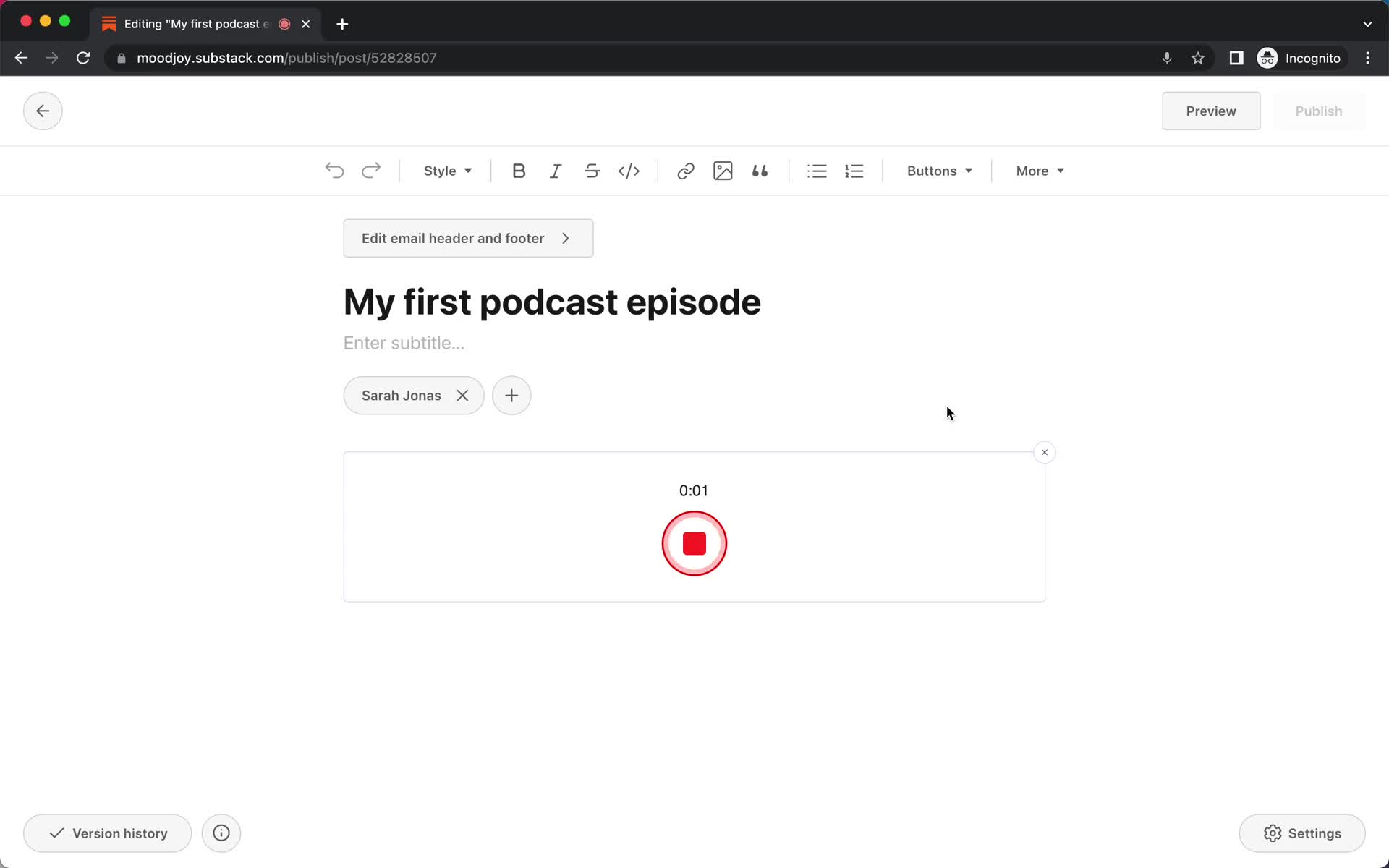 Creating a podcast screenshot