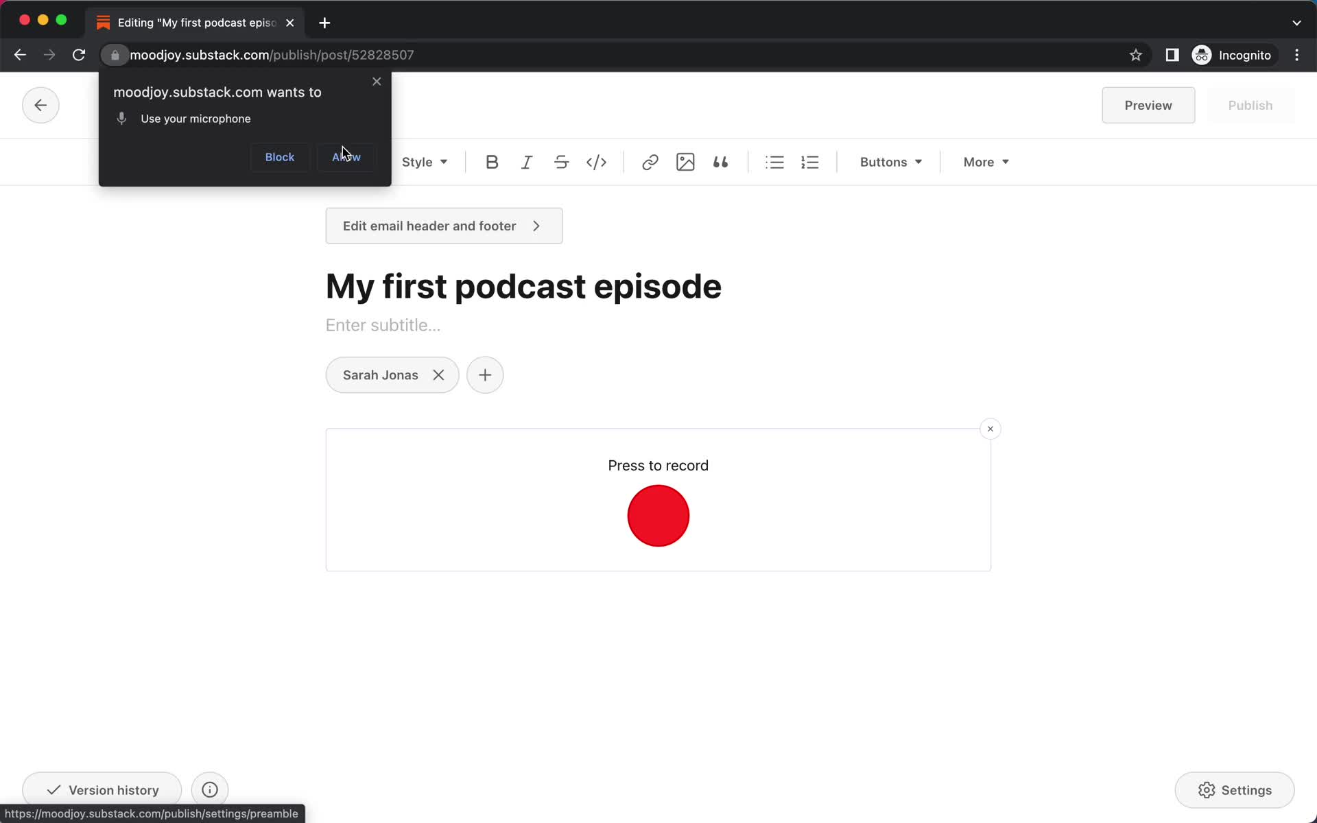 Creating a podcast screenshot