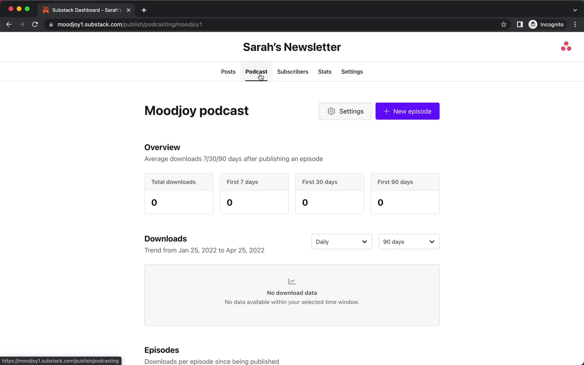 Creating a podcast screenshot