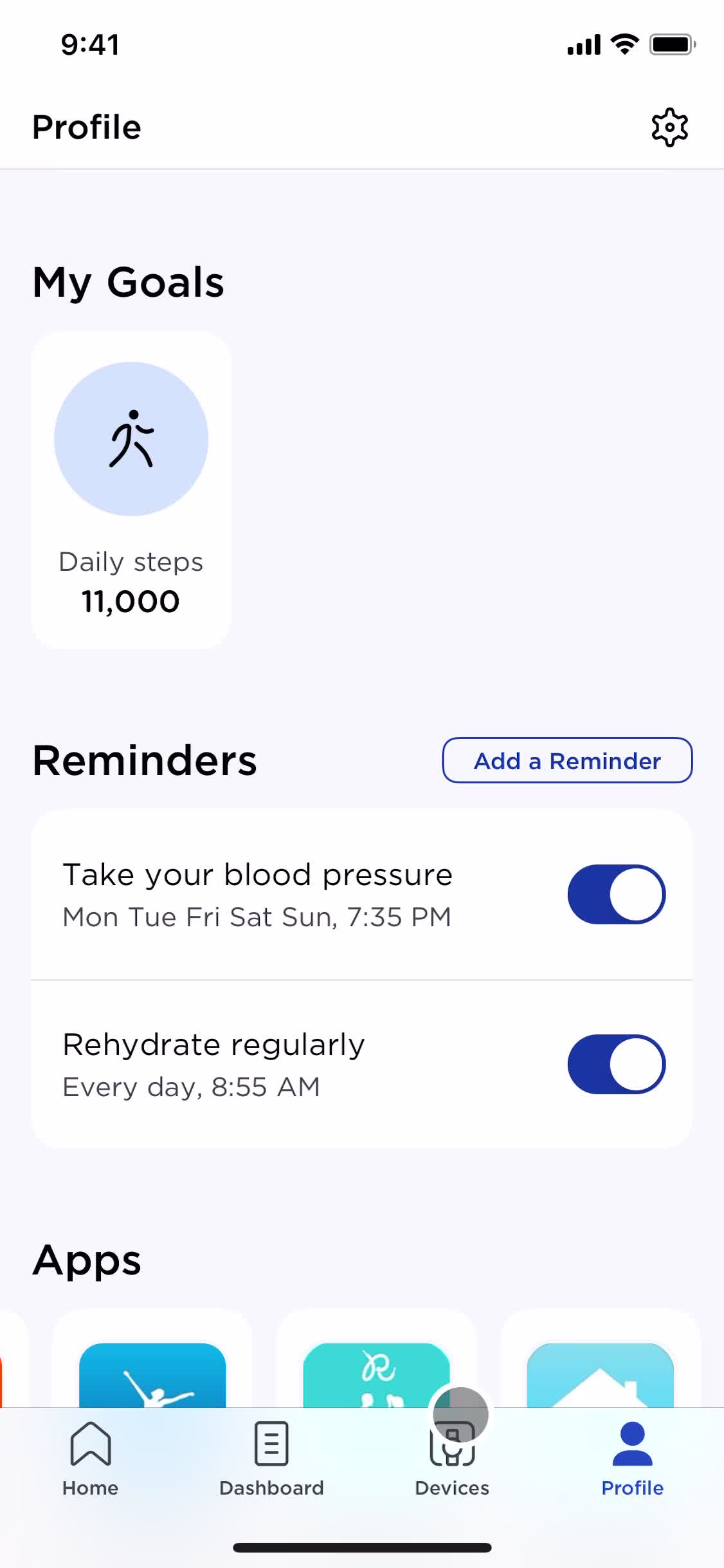 Reminders screenshot