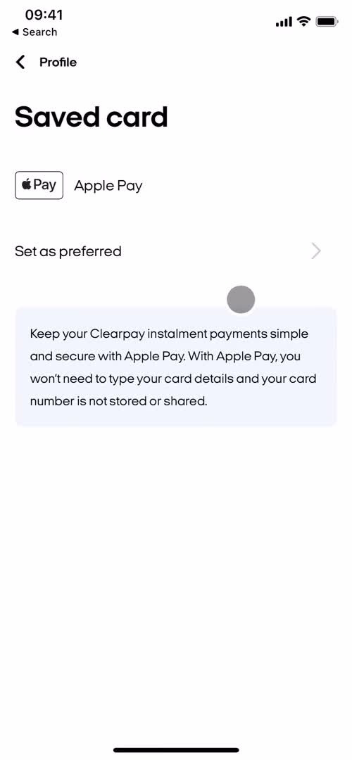 Removing a payment method screenshot