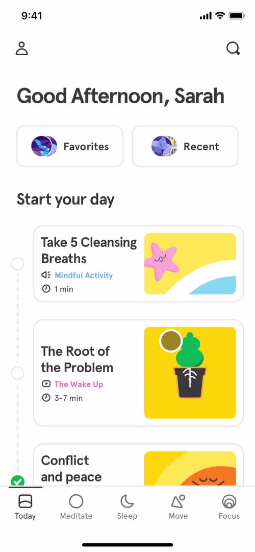 Screenshot of Home on Saving on Headspace user flow