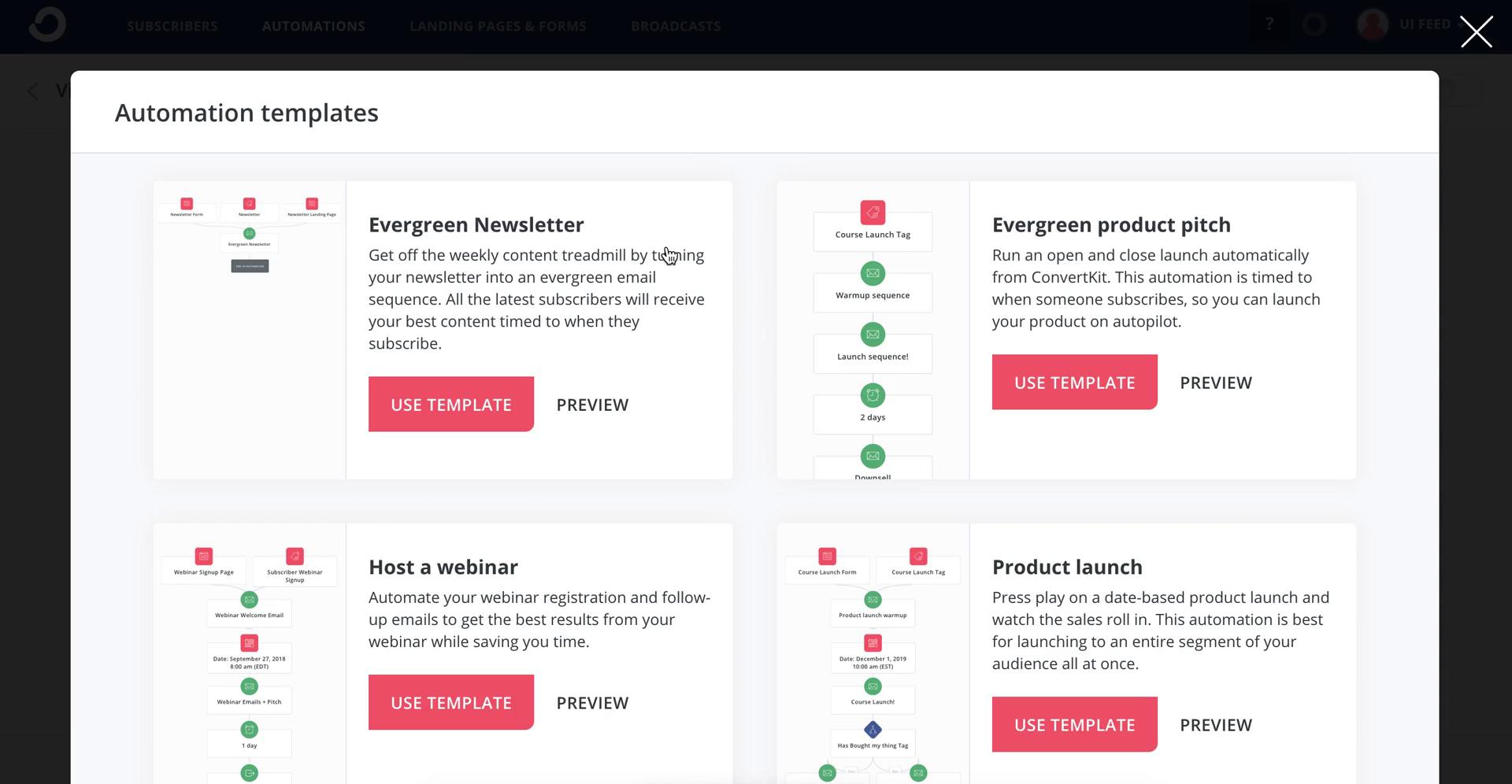 Creating an automation workflow screenshot