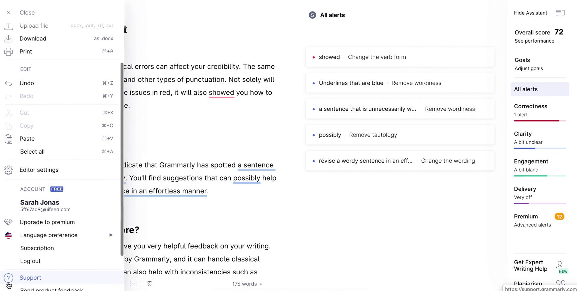 Creating a document on Grammarly video thumbnail