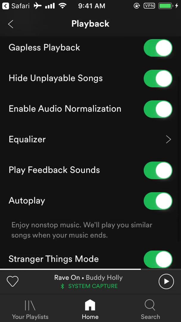 Settings screenshot