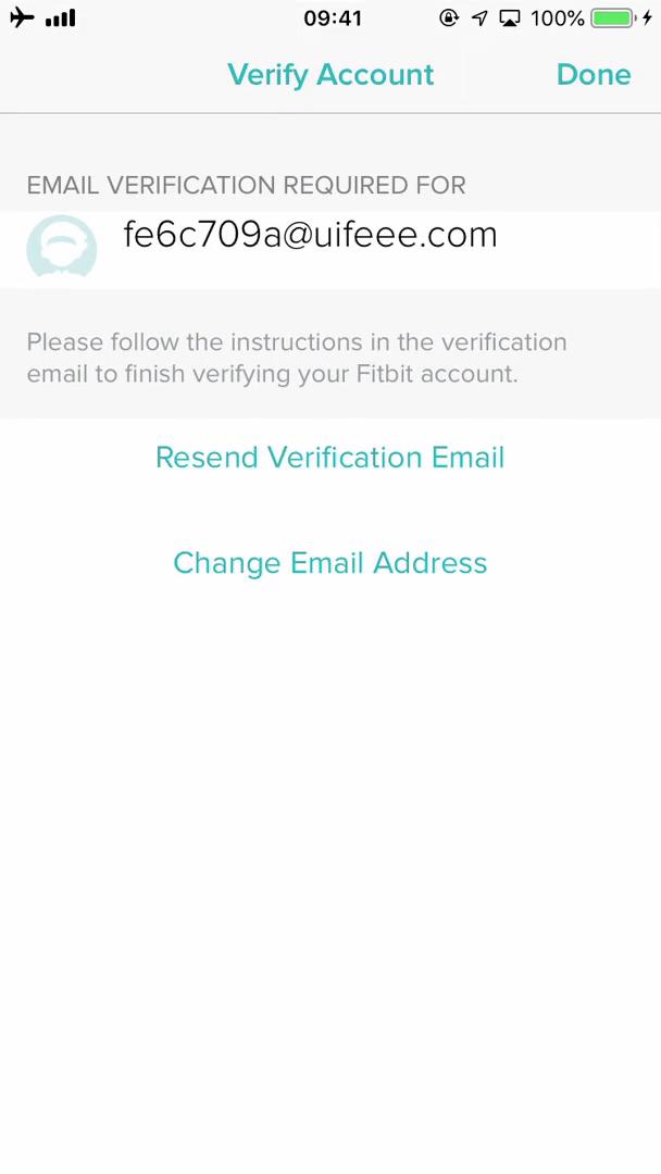 Screenshot of Verify email on Updating your email on Fitbit user flow