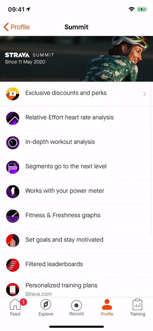 General browsing on Strava video thumbnail