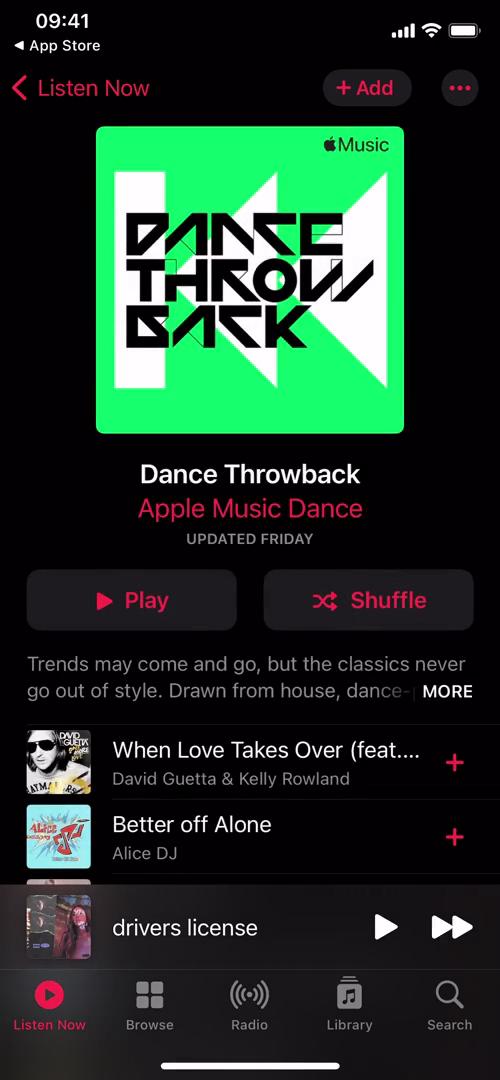 Screenshot of Playlist on Creating a playlist on Apple Music user flow