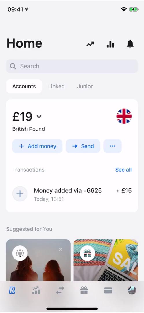 Sending currency screenshot