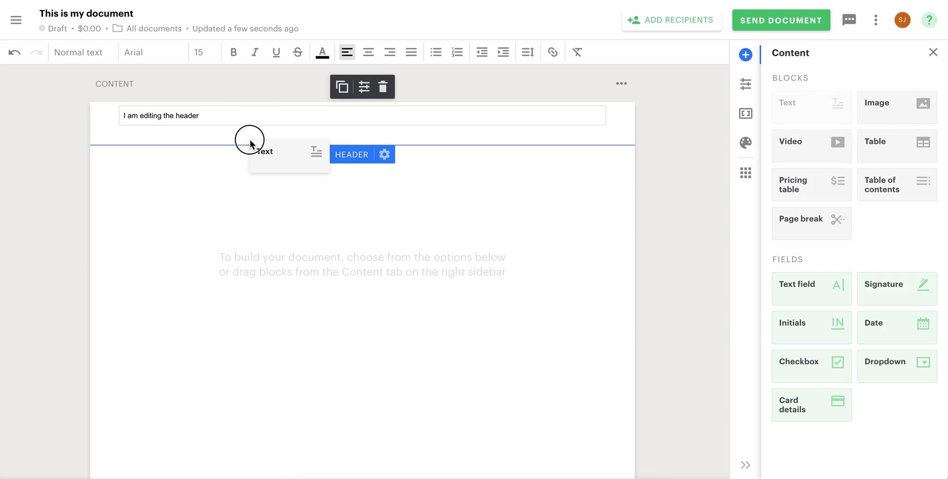 Creating a document screenshot