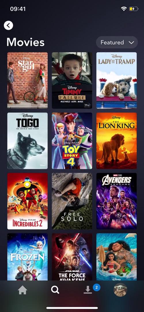 General browsing on Disney+ video thumbnail