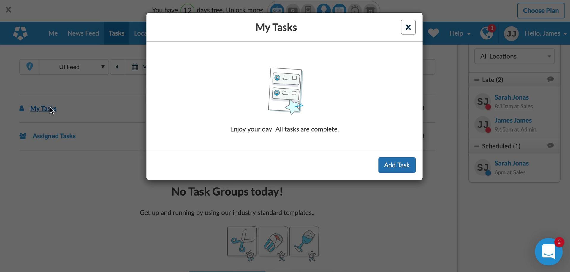 Screenshot of My tasks on Tasks on Deputy user flow
