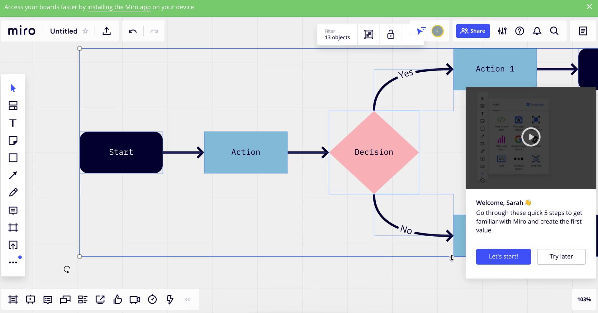 Creating a flowchart screenshot