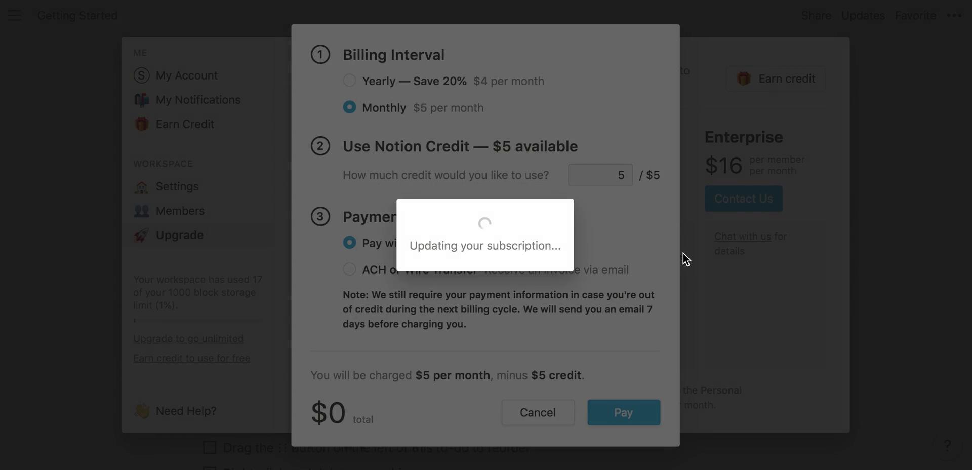 Upgrading your account on Notion video thumbnail