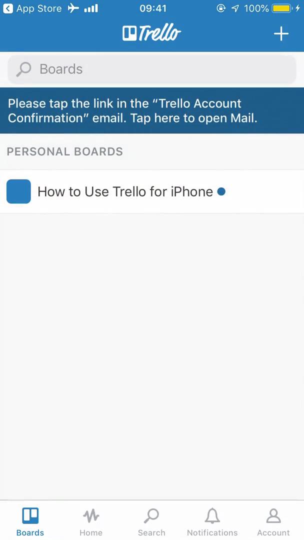 Trello for iOS onboarding screenshot