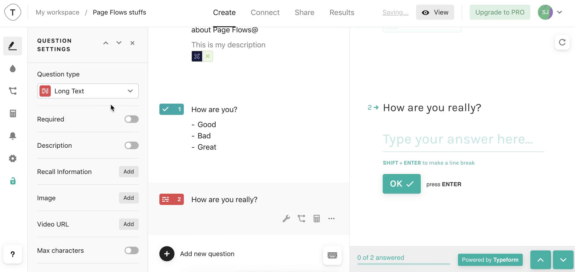 Creating a form screenshot