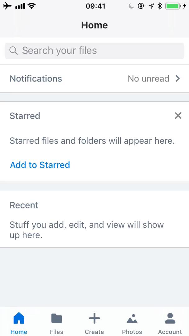 Screenshot of on Adding files on Dropbox user flow
