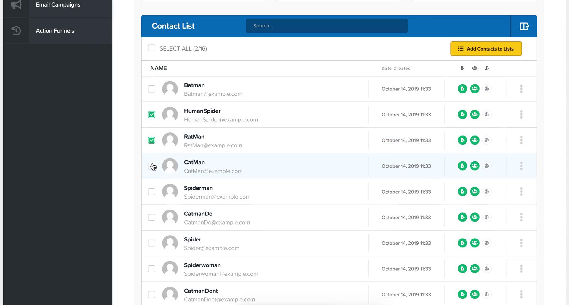 CRM screenshot