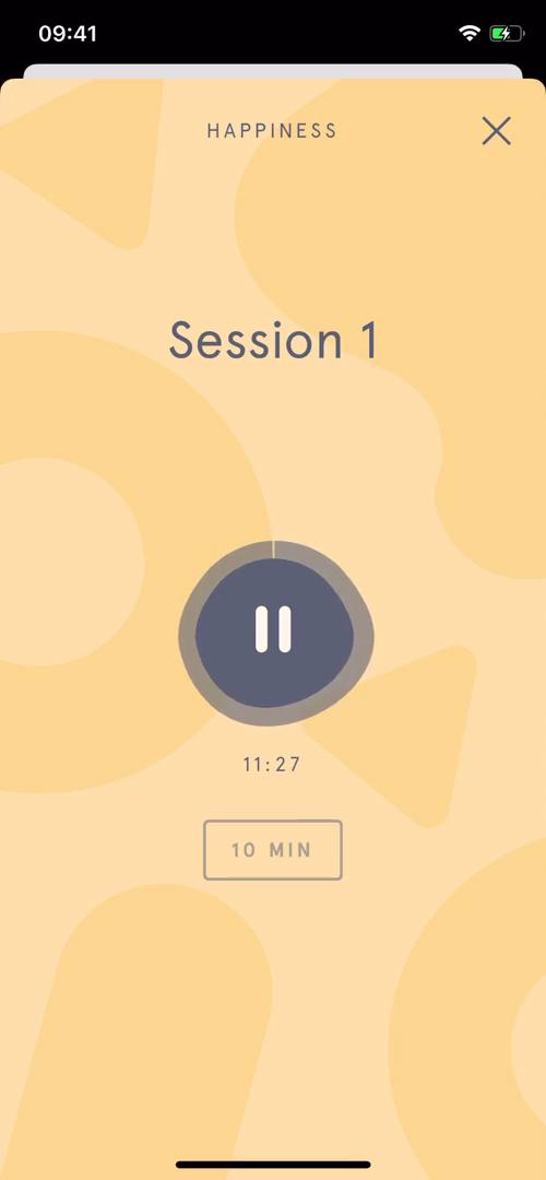 Screenshot of Session on Meditation on Headspace user flow
