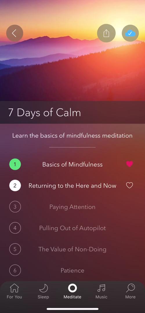 Meditation screenshot