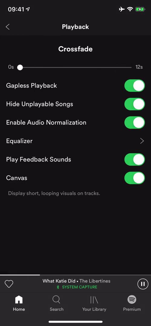 Playback settings video thumbnail