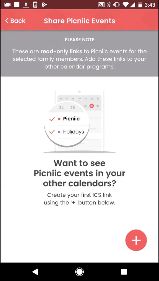 Connecting a calendar screenshot