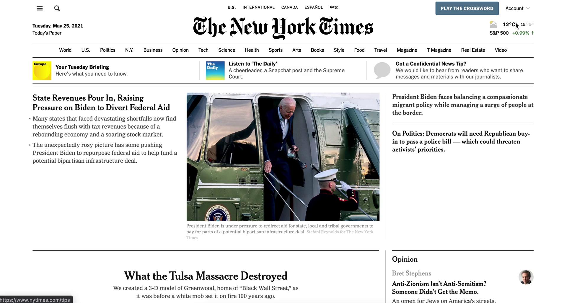 Screenshot of Homepage on Cancelling your subscription on The New York Times user flow