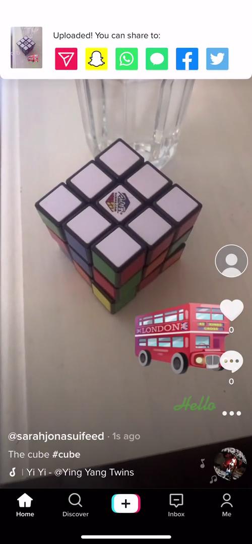 Sharing a video on TikTok video thumbnail