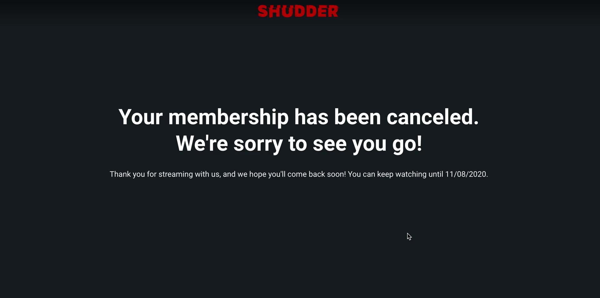 Cancelling your subscription on Shudder video thumbnail