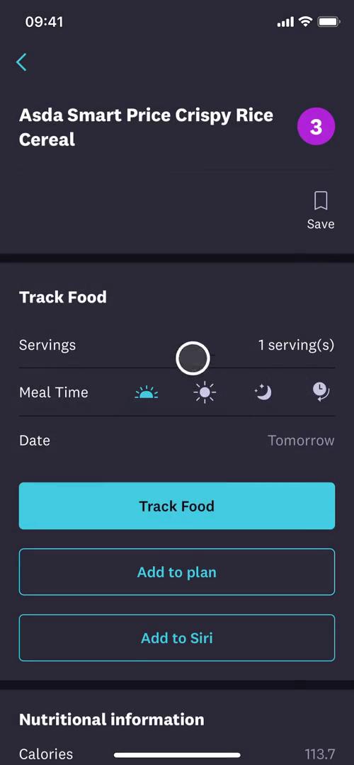 Tracking activity screenshot