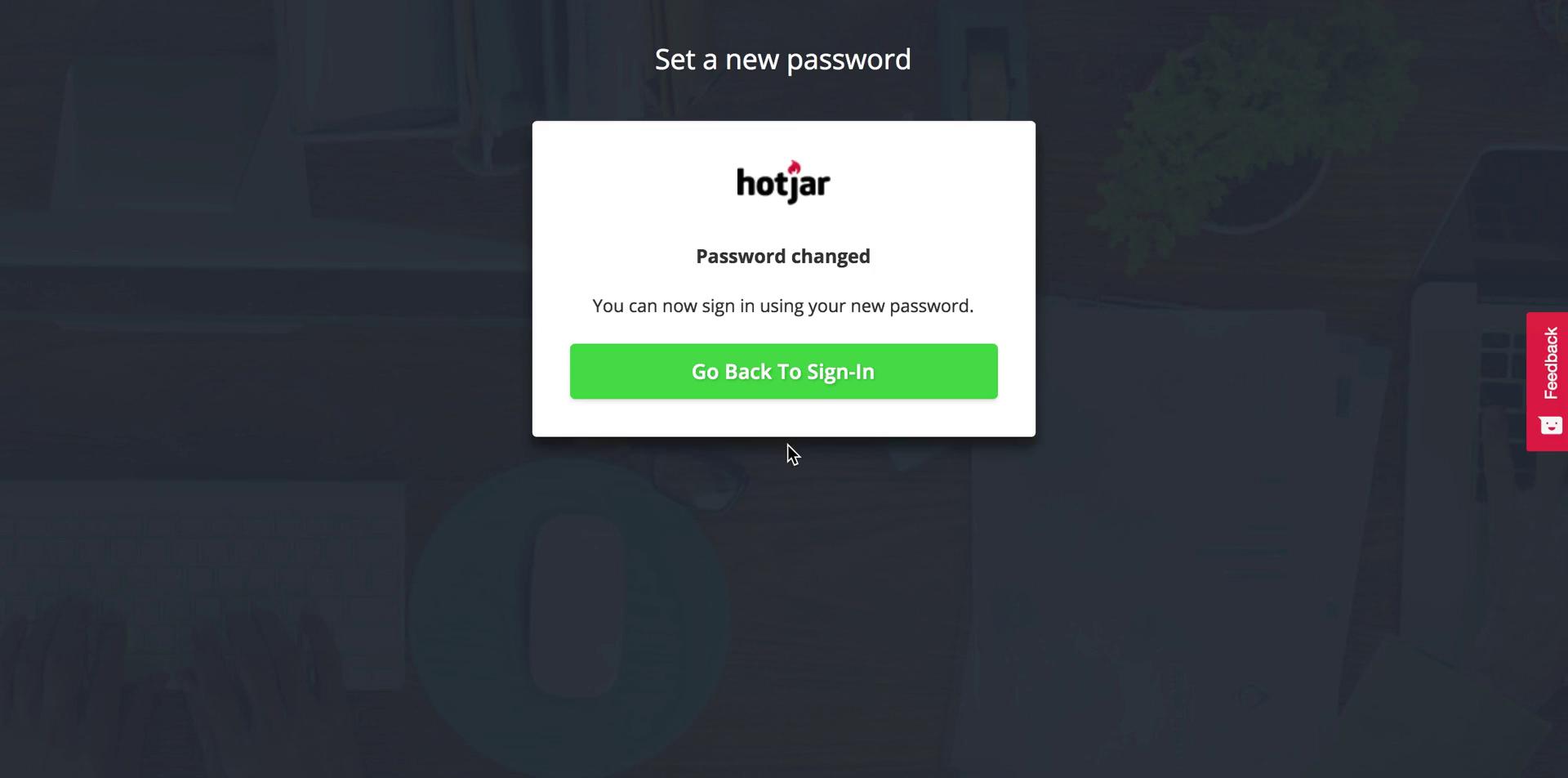 Changing password screenshot