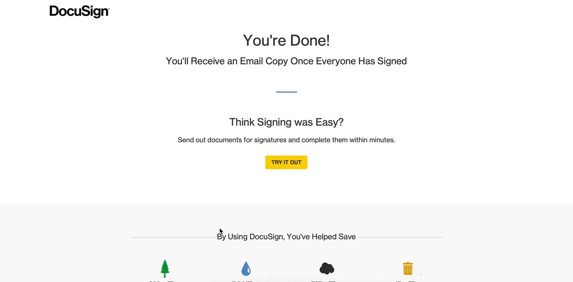 Signing a document screenshot