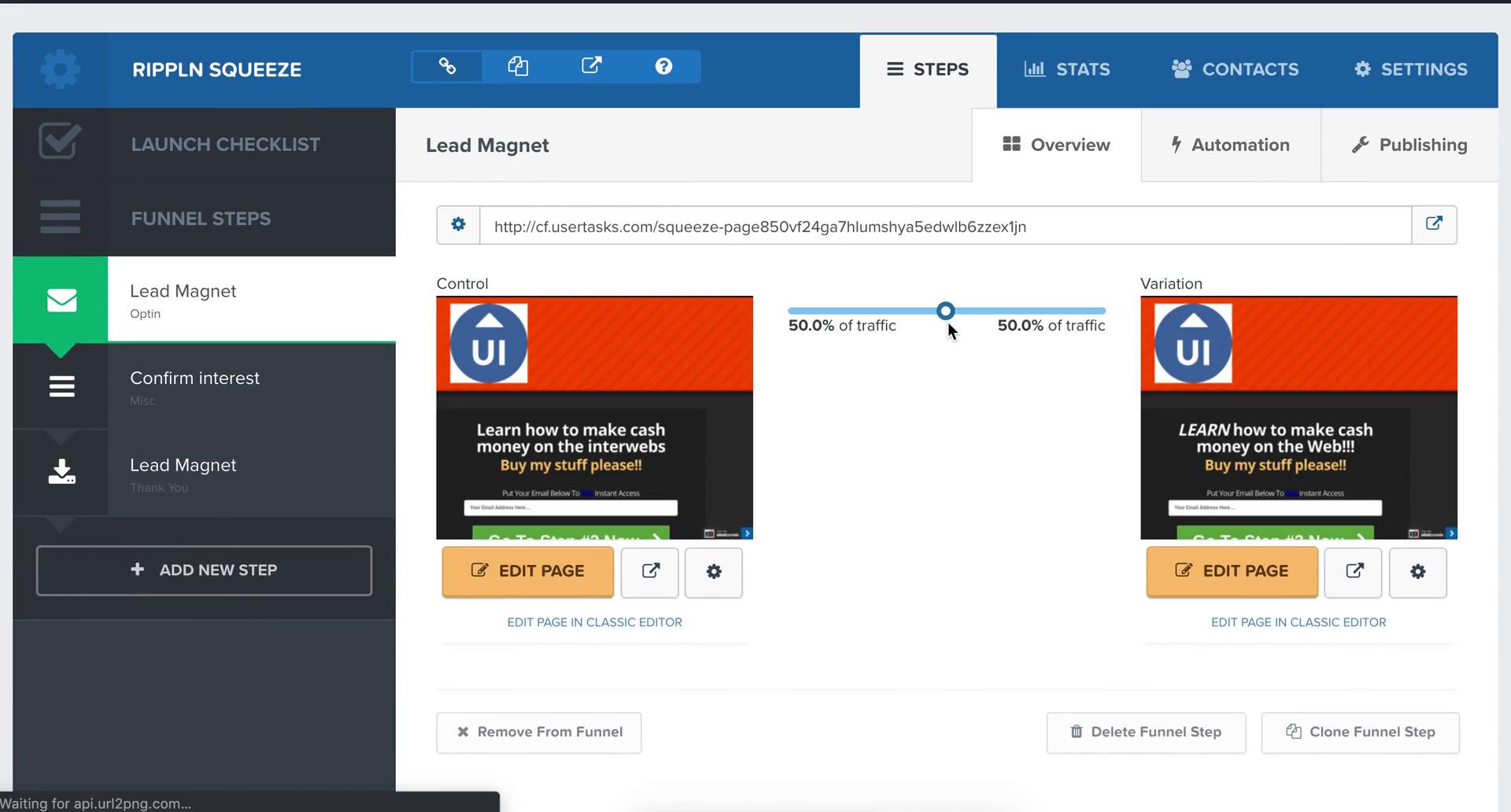 Split testing on ClickFunnels video thumbnail