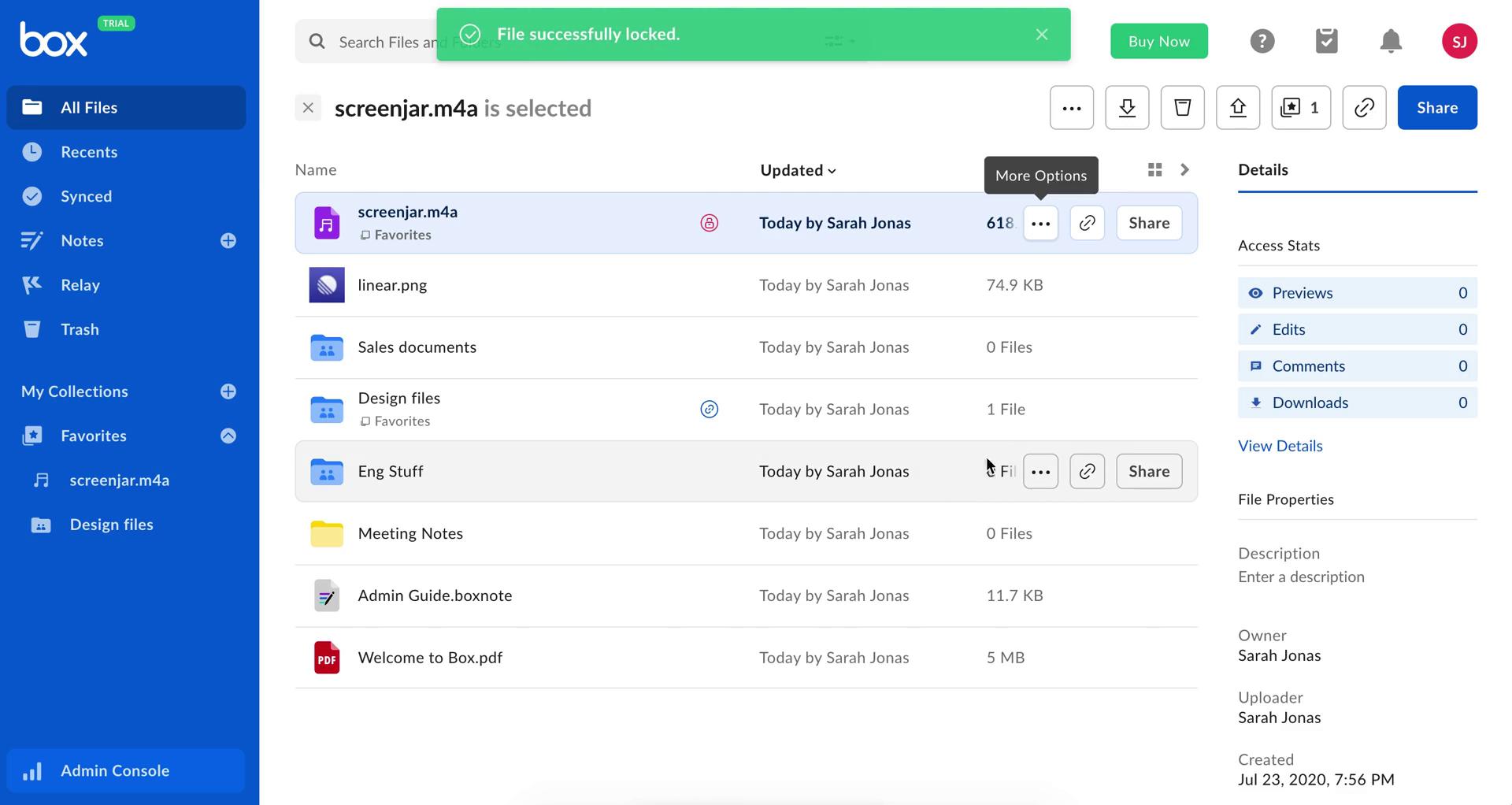 Managing files screenshot