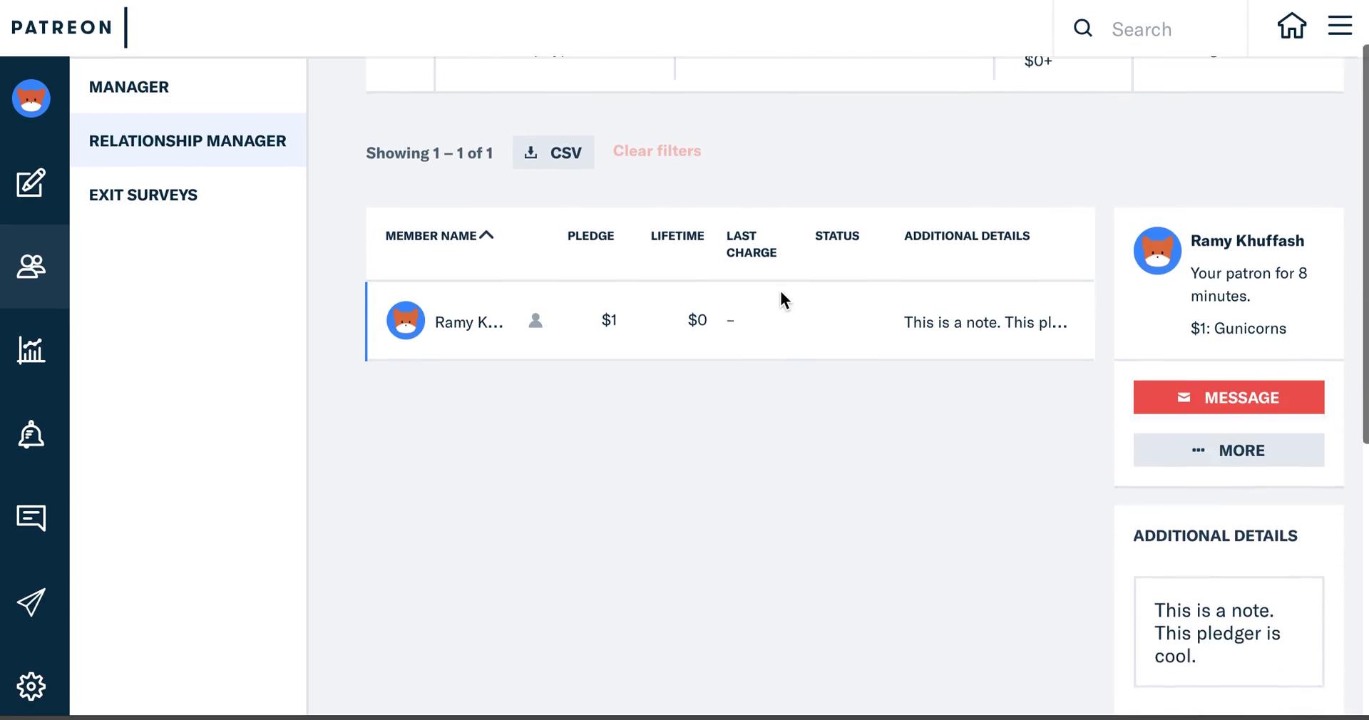 CRM screenshot